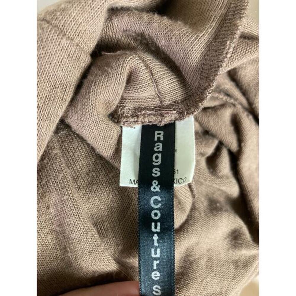 Women's Long Sleeve Beige Coatigan Draped Front Cardigan Small Boho Cozy Knit - Picture 8 of 9
